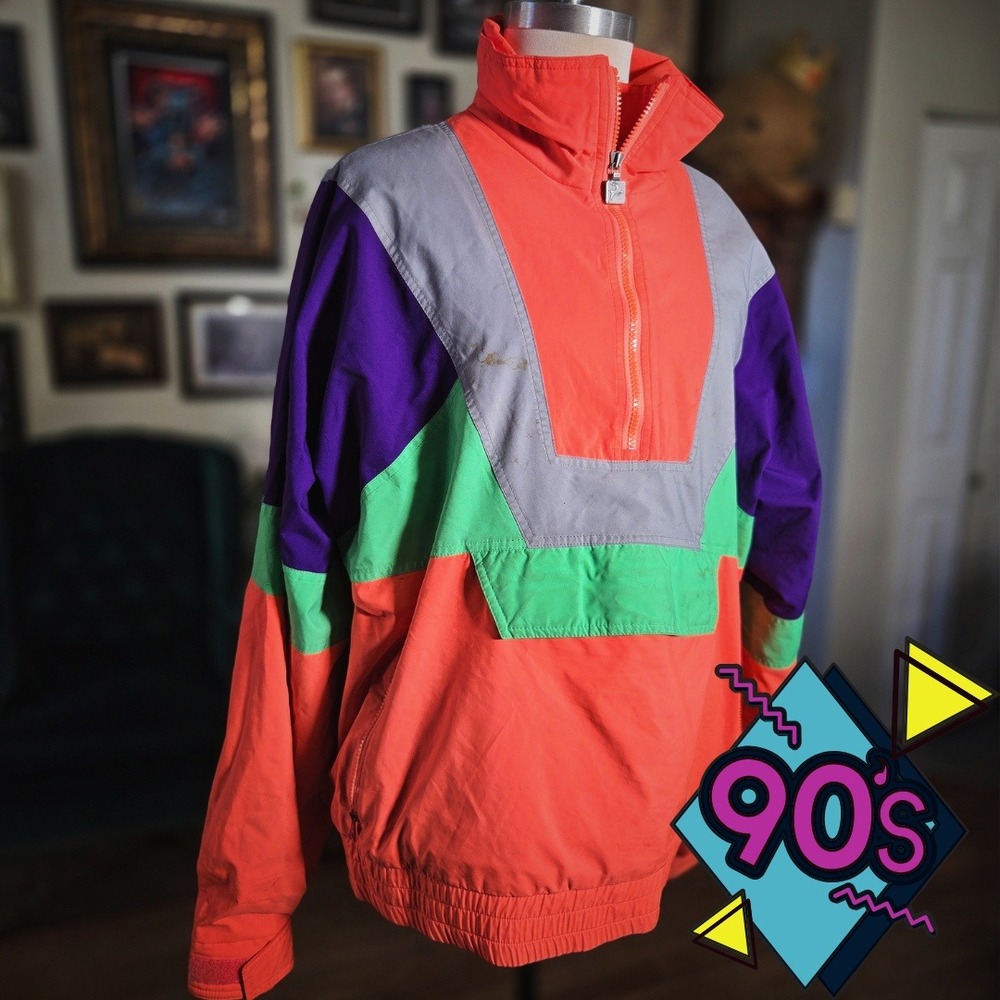 Vintage 90s White Stag Gore-Tex Thinsulate Ski Jacket Mens L Neon Colorblock